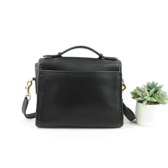 Vintage Coach Black Glove-Tanned Leather Court Bag – Style 9870 - Picture 3 of 9